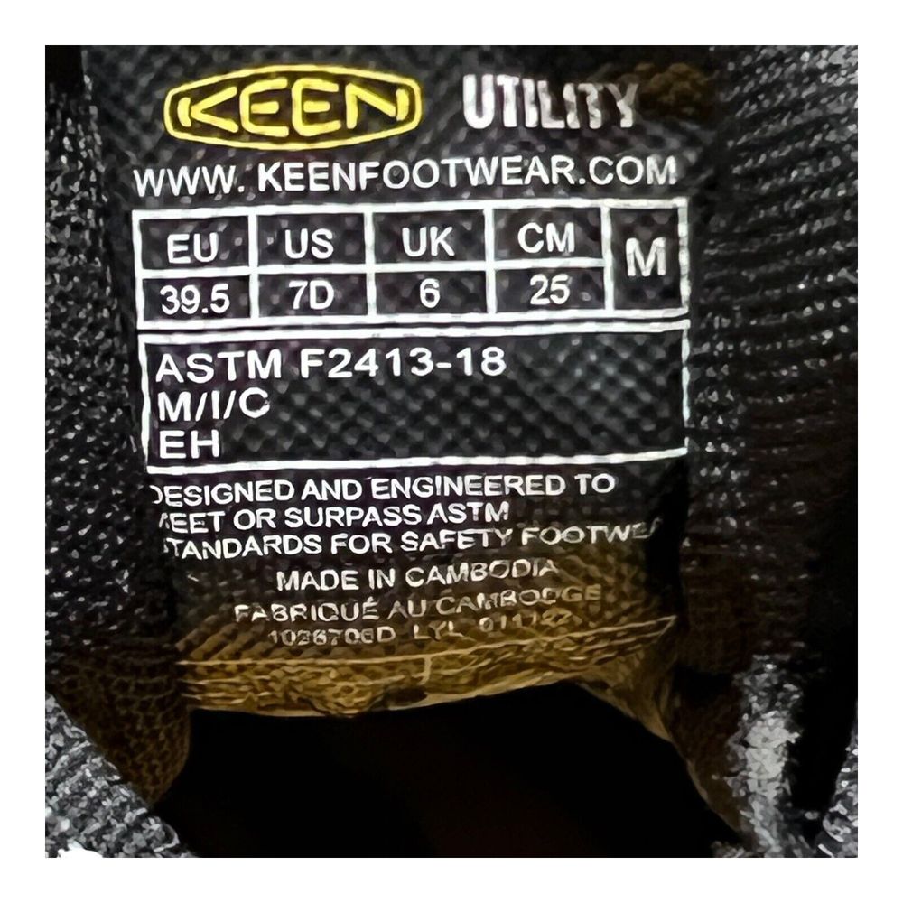Keen 'Vista Energy' Men's 7 D Black EH Slip/Oil Resistant Comp Toe Work Shoe - Picture 3 of 10